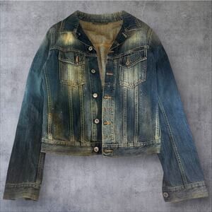 Nudie Terry Vintage Worn Denim Jacket Size M Made In Italy